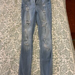Hollister Light Blue Ripped Skinny Jeans